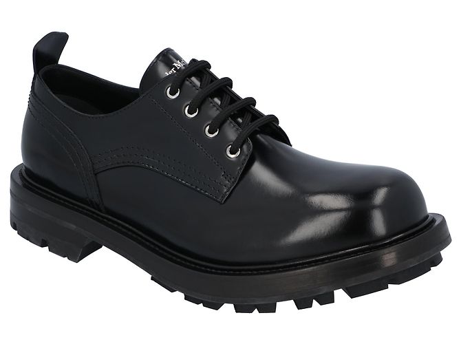 Alexander McQueen Stringate con Suola Rigata 'Nero' - vista 5