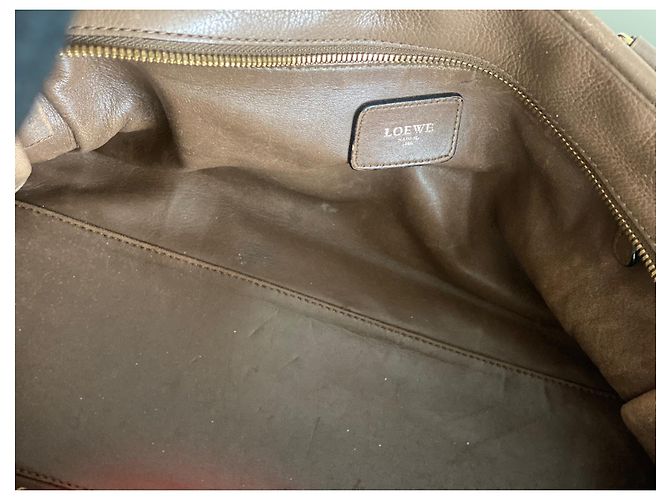 Loewe Amazona 36 Leder Handtasche Hellbraun - Ansicht 10