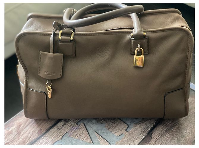 Loewe Amazona 36 Leder Handtasche Hellbraun - Ansicht 4