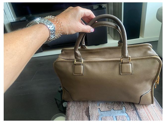 Loewe Amazona 36 Leder Handtasche Hellbraun - Ansicht 7