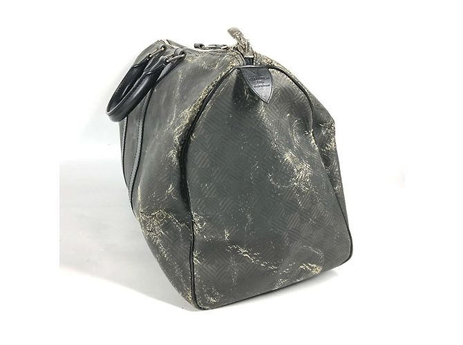 Borsa Keepall 45 Damier Carbon Louis Vuitton Nero - vista 3