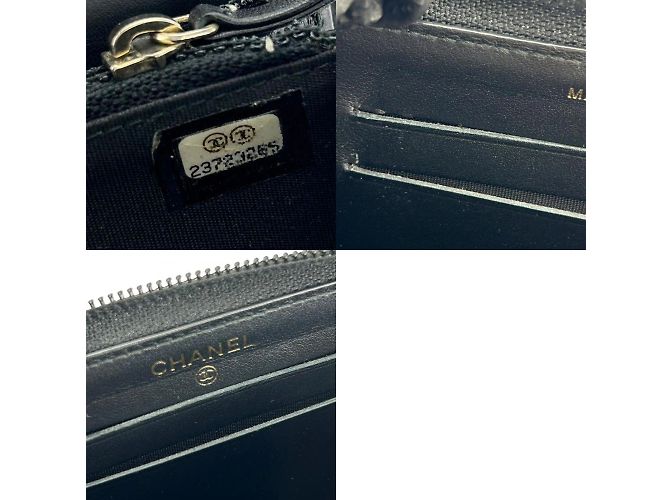 Portafoglio in pelle caviar nera Chanel - vista 10