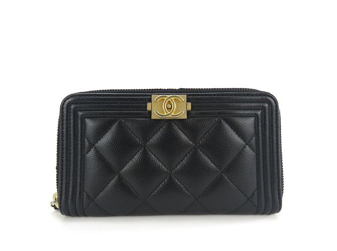 Portafoglio in pelle caviar nera Chanel - vista 11