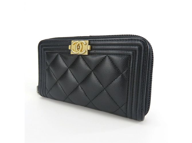 Portafoglio in pelle caviar nera Chanel - vista 2