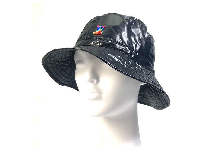 Cappello bucket in nylon nero Louis Vuitton - vista 13