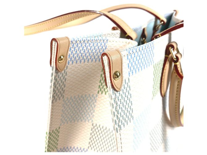 Borsa tote On the Go MM Damier Pastel Louis Vuitton Bianco - vista 7