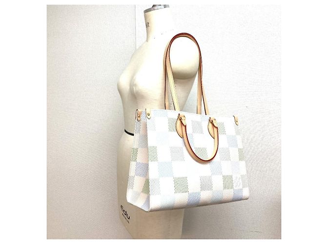 Borsa tote On the Go MM Damier Pastel Louis Vuitton Bianco - vista 9