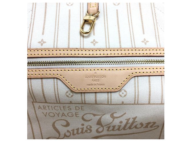 Borsa tote Louis Vuitton Neverfull GM Bianco Blu - vista 15