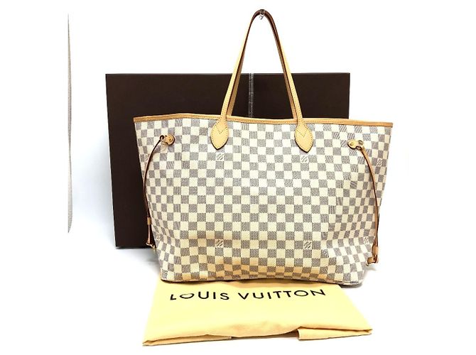 Borsa tote Louis Vuitton Neverfull GM Bianco Blu - vista 18