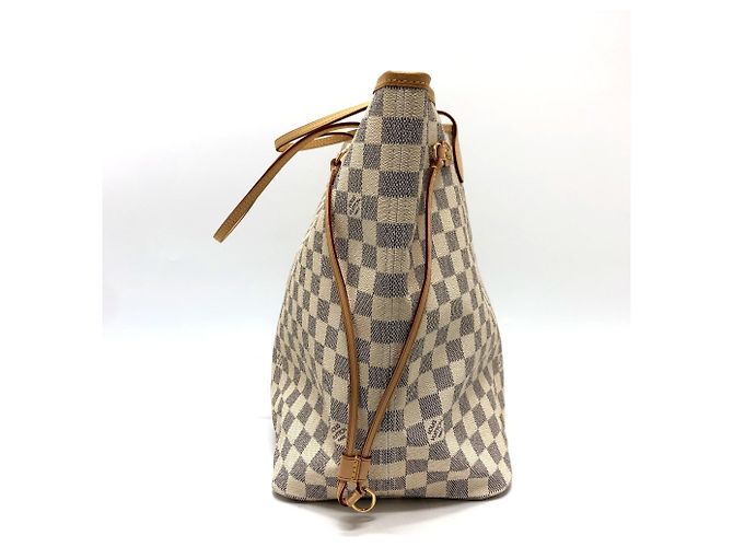 Borsa tote Louis Vuitton Neverfull GM Bianco Blu - vista 4