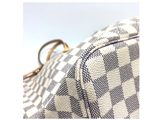 Borsa tote Louis Vuitton Neverfull GM Bianco Blu - vista 6