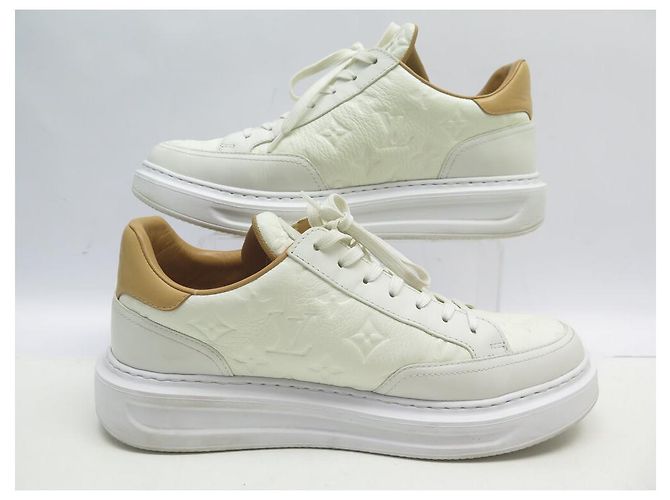 SCARPE LOUIS VUITTON BEVERLY HILLS MONOGRAM EMPREINTE 7.5 41.5 Bianco - vista 2