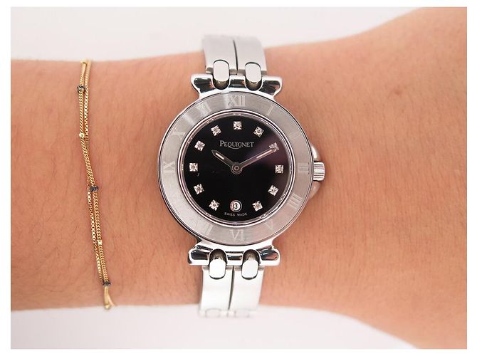 PEQUIGNET MOOREA 7755443CD 28MM QUARZ PALLADIUM STAHLUHR Silber - Ansicht 11