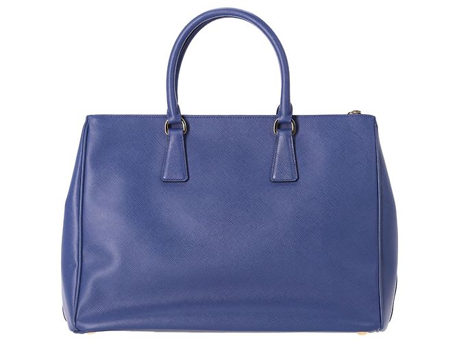 Borsa Galleria Grande Prada in pelle Saffiano blu - vista 2