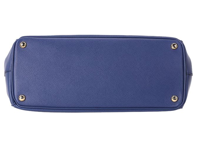 Borsa Galleria Grande Prada in pelle Saffiano blu - vista 4