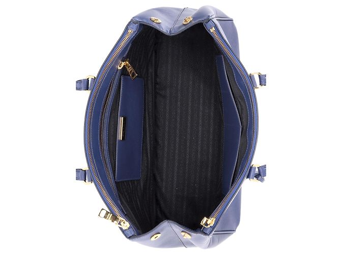 Borsa Galleria Grande Prada in pelle Saffiano blu - vista 5