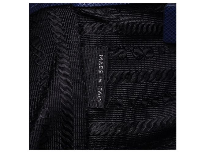 Borsa Galleria Grande Prada in pelle Saffiano blu - vista 6