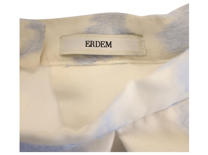 Falda midi floral Erdem en algodón azul claro - vista 2