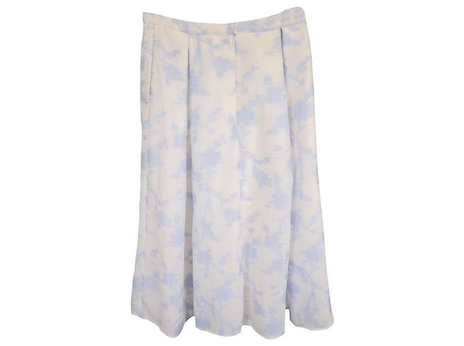 Falda midi floral Erdem en algodón azul claro - vista 3