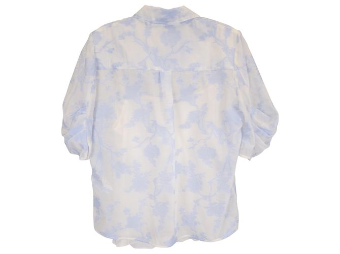 Erdem Blumenbluse aus hellblauer Seide - Ansicht 2