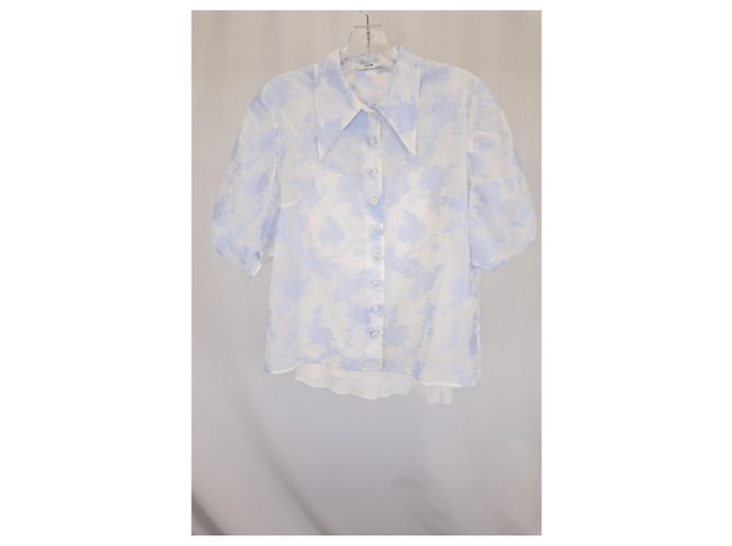 Erdem Blumenbluse aus hellblauer Seide - Ansicht 4