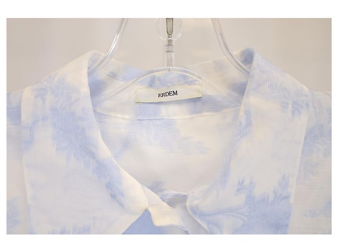 Erdem Blumenbluse aus hellblauer Seide - Ansicht 5