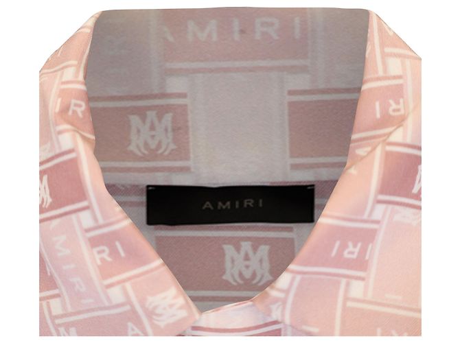 Camicia da bowling Amiri Gradient Tape in seta rosa - vista 2