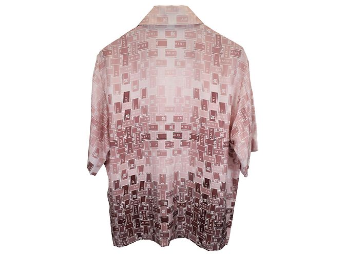 Camicia da bowling Amiri Gradient Tape in seta rosa - vista 3