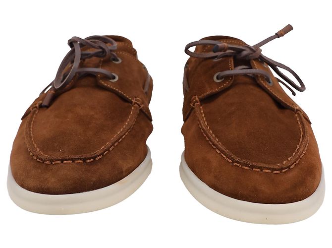 Scarpe da barca Loro Piana Sea-Sail Walk in suede marrone - vista 2