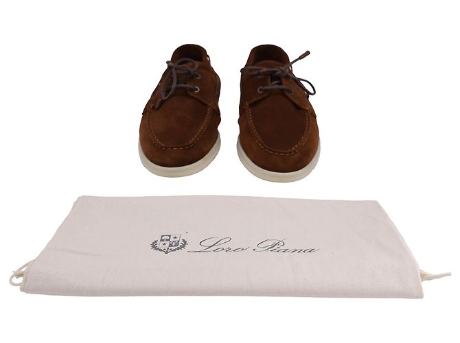 Scarpe da barca Loro Piana Sea-Sail Walk in suede marrone - vista 7