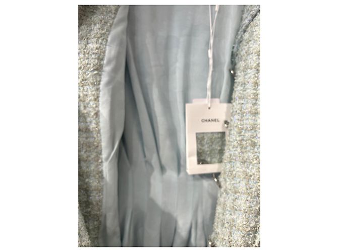 Chanel Tweedkleid in Grün mit Glitzer - Ansicht 7