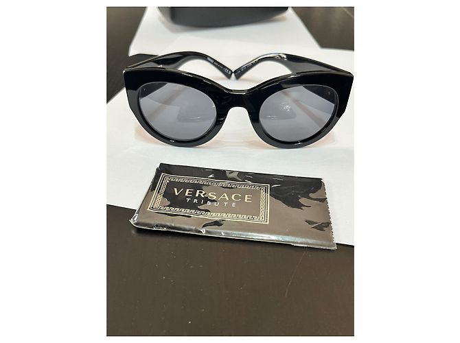 Lunettes de soleil Versace Medusa Tribute Noir Acétate - vue 2