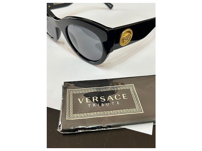 Lunettes de soleil Versace Medusa Tribute Noir Acétate - vue 3
