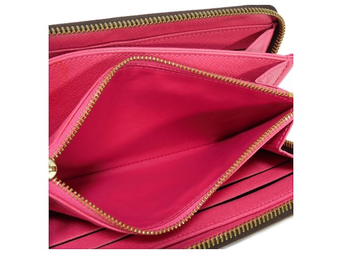 Cartera larga Zippy Louis Vuitton Flor LV Castaño Rosa Roja Monograma - vista 11
