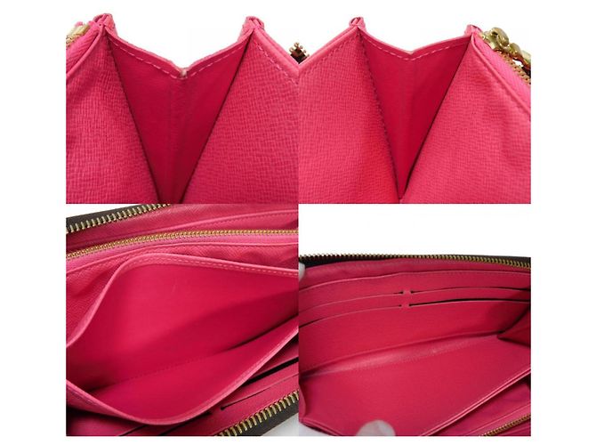 Cartera larga Zippy Louis Vuitton Flor LV Castaño Rosa Roja Monograma - vista 15