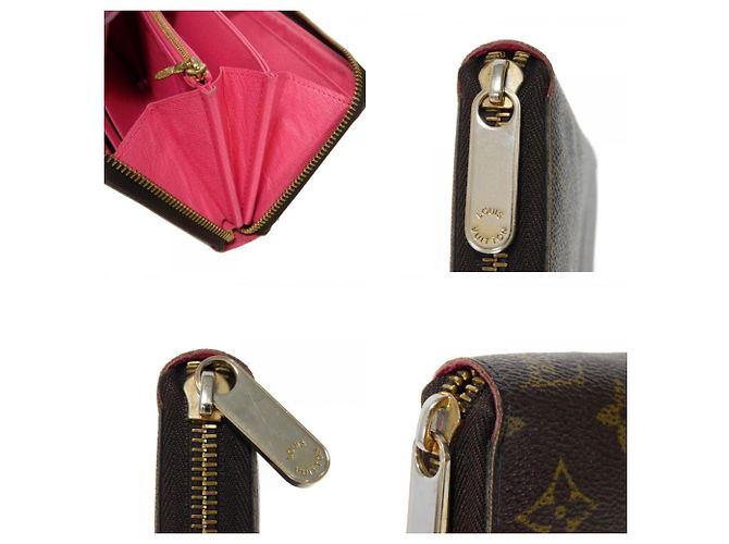 Cartera larga Zippy Louis Vuitton Flor LV Castaño Rosa Roja Monograma - vista 17