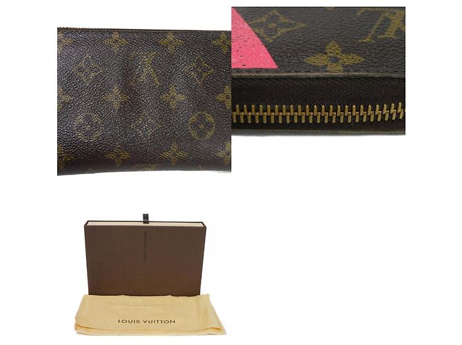 Cartera larga Zippy Louis Vuitton Flor LV Castaño Rosa Roja Monograma - vista 20