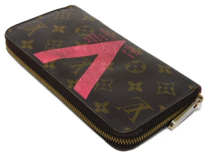 Cartera larga Zippy Louis Vuitton Flor LV Castaño Rosa Roja Monograma - vista 4
