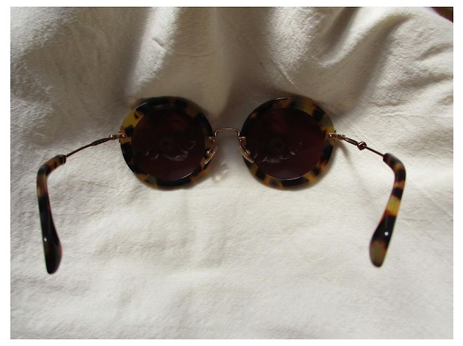 Miu Miu Gafas de sol de gran tamaño, efecto carey. Estampado de leopardo - vista 4