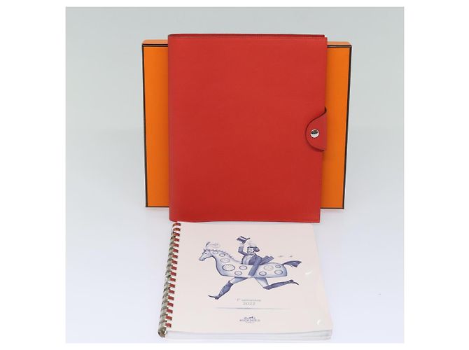 Hermès HERMES Yuris GM Copertura per Note in Pelle Rossa Auth am6812 Rosso - vista 12