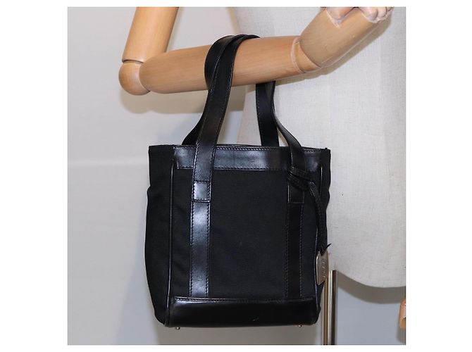 Borsa a mano GUCCI in nylon e pelle nera argento 000 2854 0500 5 Auth 85984 Nero - vista 13