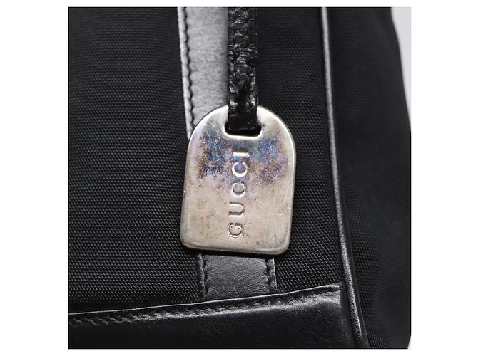 Borsa a mano GUCCI in nylon e pelle nera argento 000 2854 0500 5 Auth 85984 Nero - vista 5