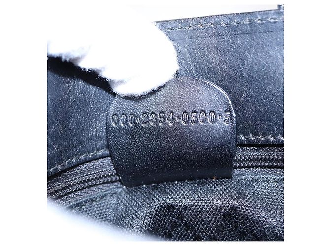 Borsa a mano GUCCI in nylon e pelle nera argento 000 2854 0500 5 Auth 85984 Nero - vista 6