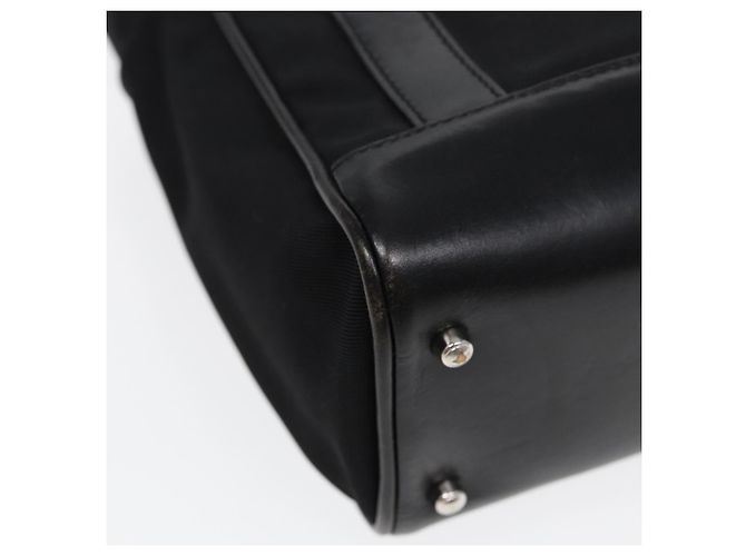 Borsa a mano GUCCI in nylon e pelle nera argento 000 2854 0500 5 Auth 85984 Nero - vista 8