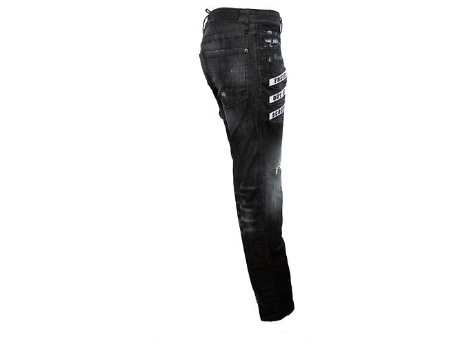 Dsquared2, jeans neri con toppe Nero - vista 2