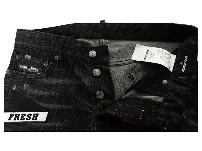 Dsquared2, jeans neri con toppe Nero - vista 8
