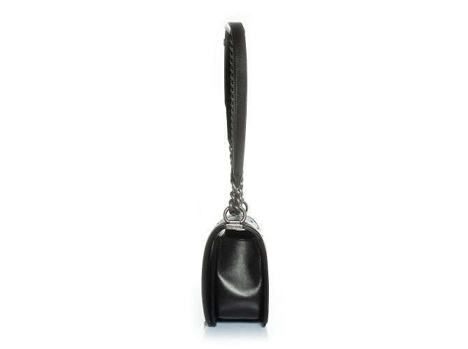 Chanel, borsa boy in pelle di agnello plissettata a zigzag Nero - vista 6