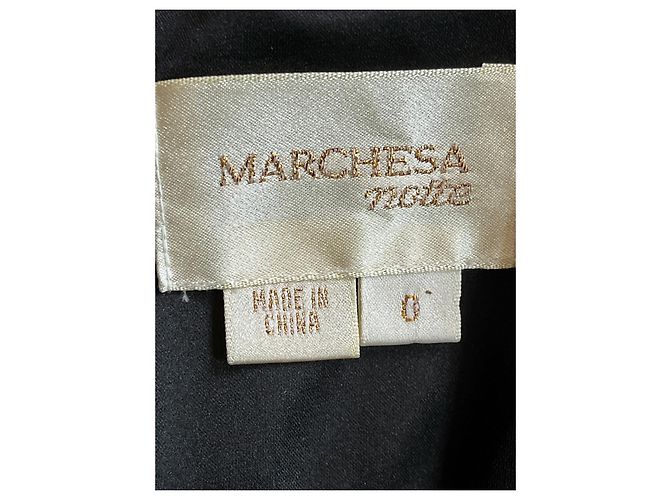 Marchesa Mini abito in crêpe di seta nera e organza Nero - vista 4