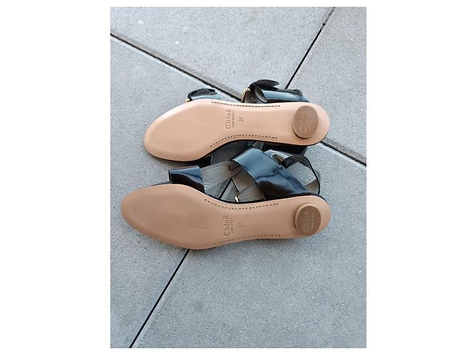 Sandali Chloé in vernice nera Nero - vista 6