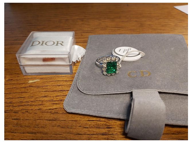 Anello Christian Dior vintage Verde - vista 3